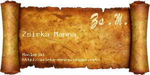 Zsirka Manna névjegykártya